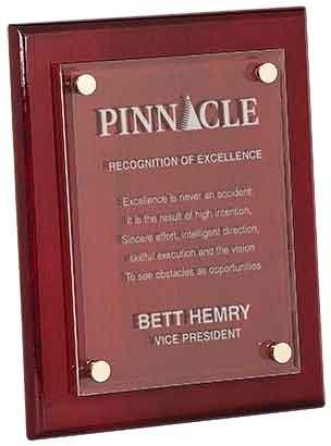 Rosewood Piano Finish Floating Acrylic Plaque