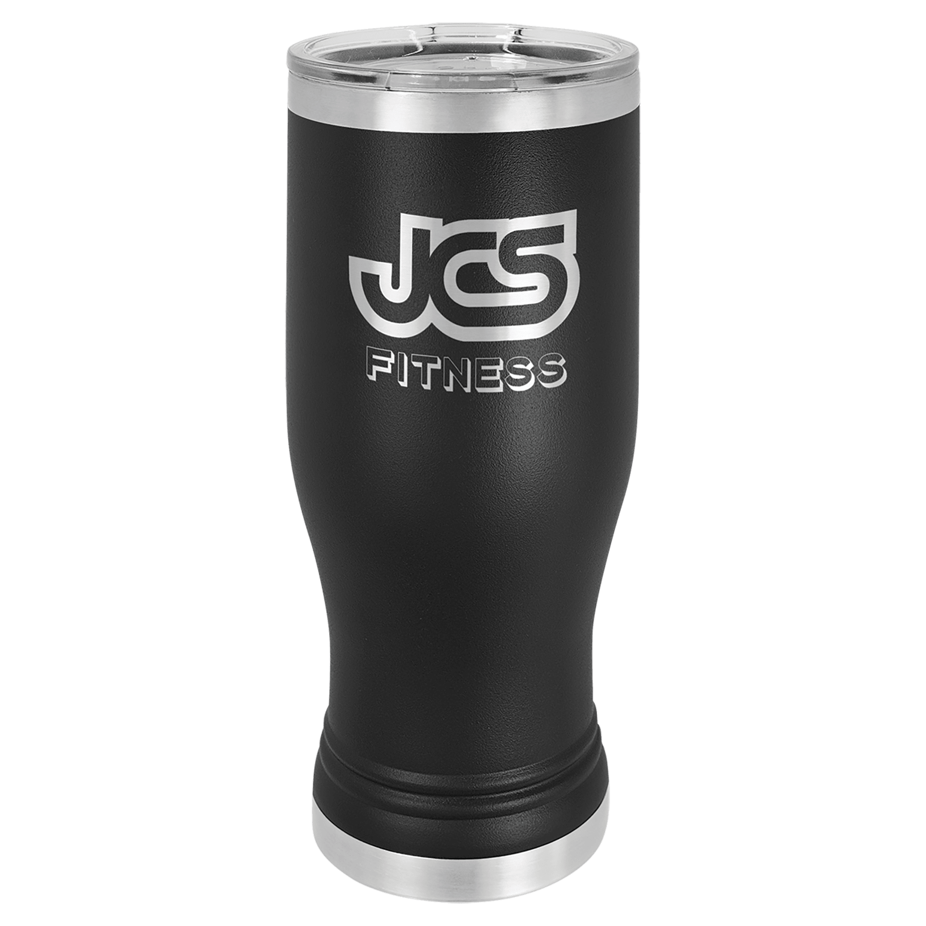Black 20 oz. Polar Camel Pilsner with Clear Standard Lid