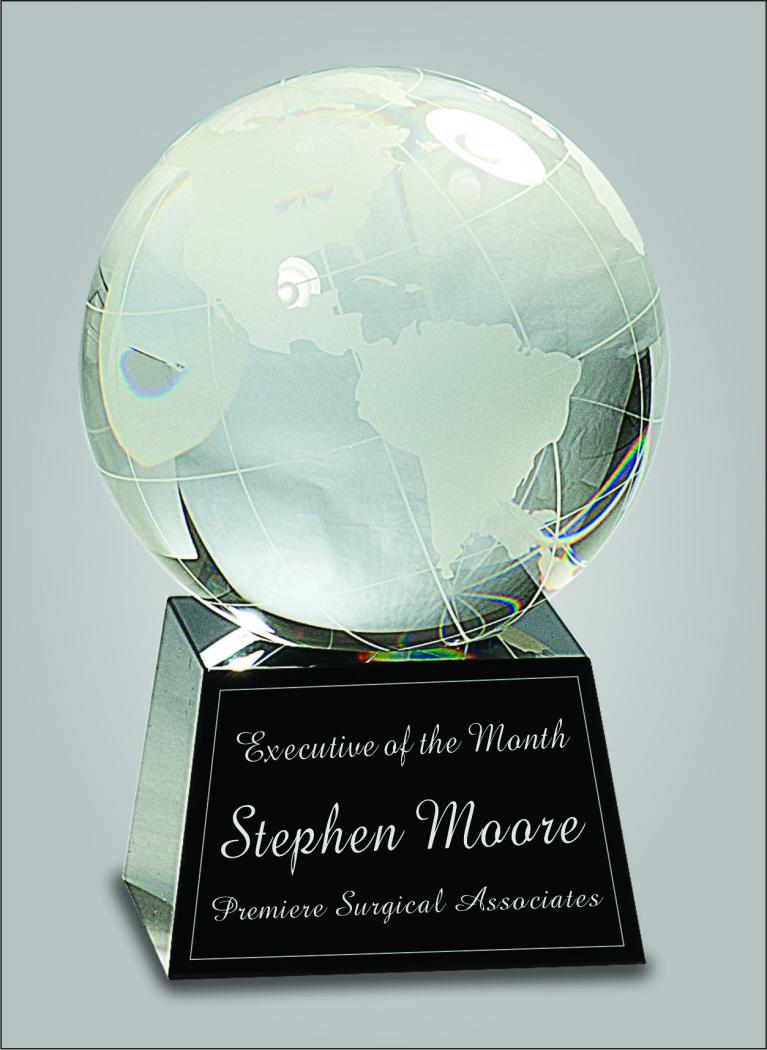 Crystal Globe on Black Base