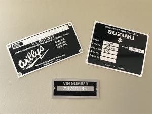 Custom Data and VIN Number Plates